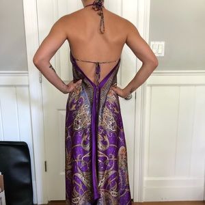 Low back silk maxi dress